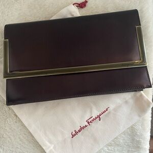 Ferragamo Leather Handbag Clutch